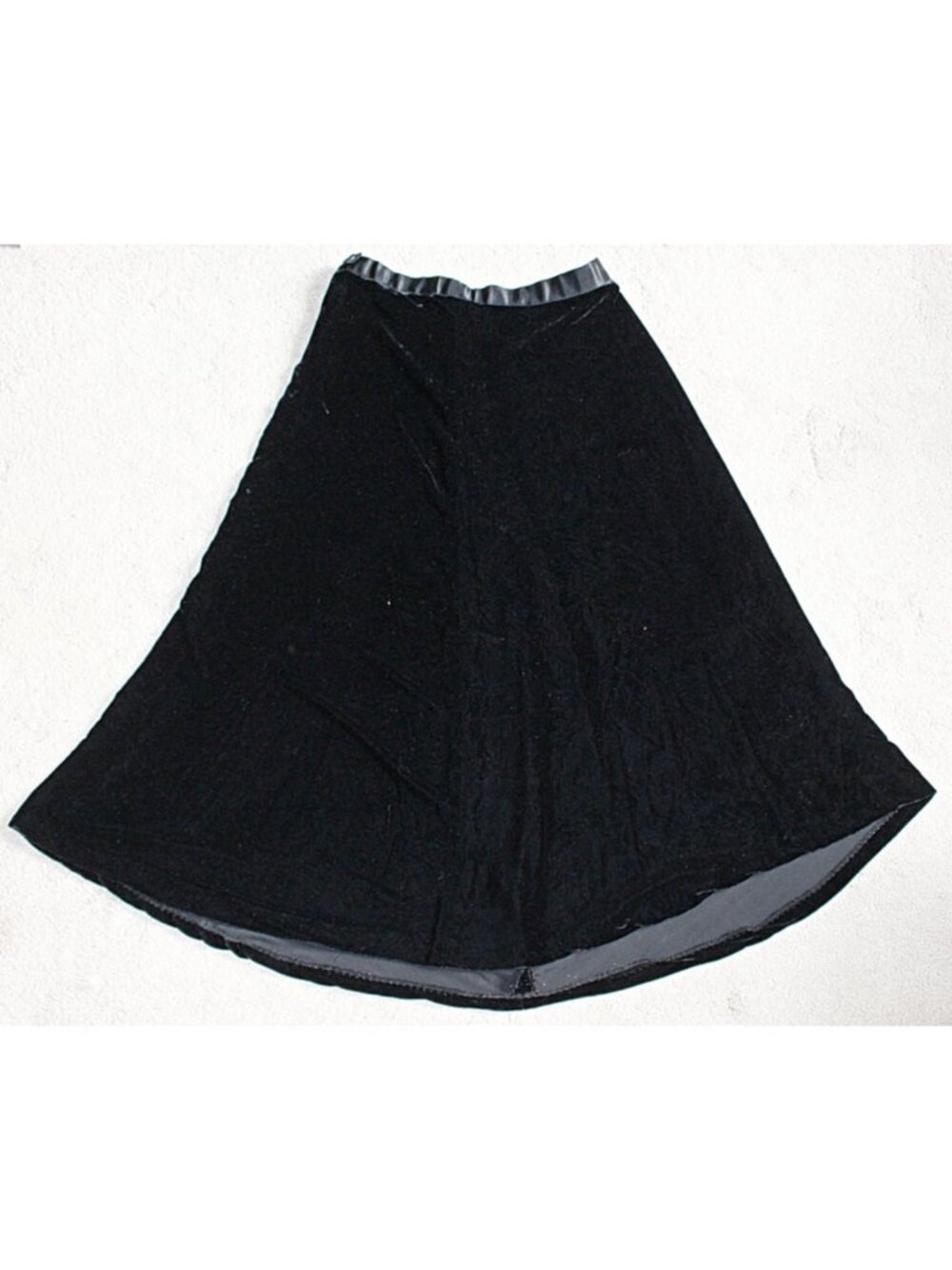 Vintage 80s Velvet Midi Skirt with Satin Waistband, No tags (Lillie Brand), M/L